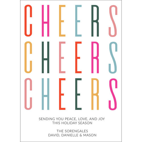 Colorful Cheers Flat Holiday Cards